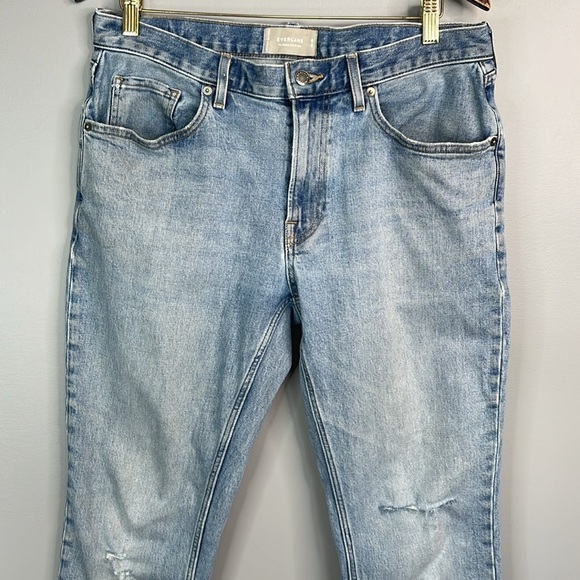 Everlane Men's Light Blue The Organic Slim Fit Jeans Distressed 32 32 - Picture 3 of 11